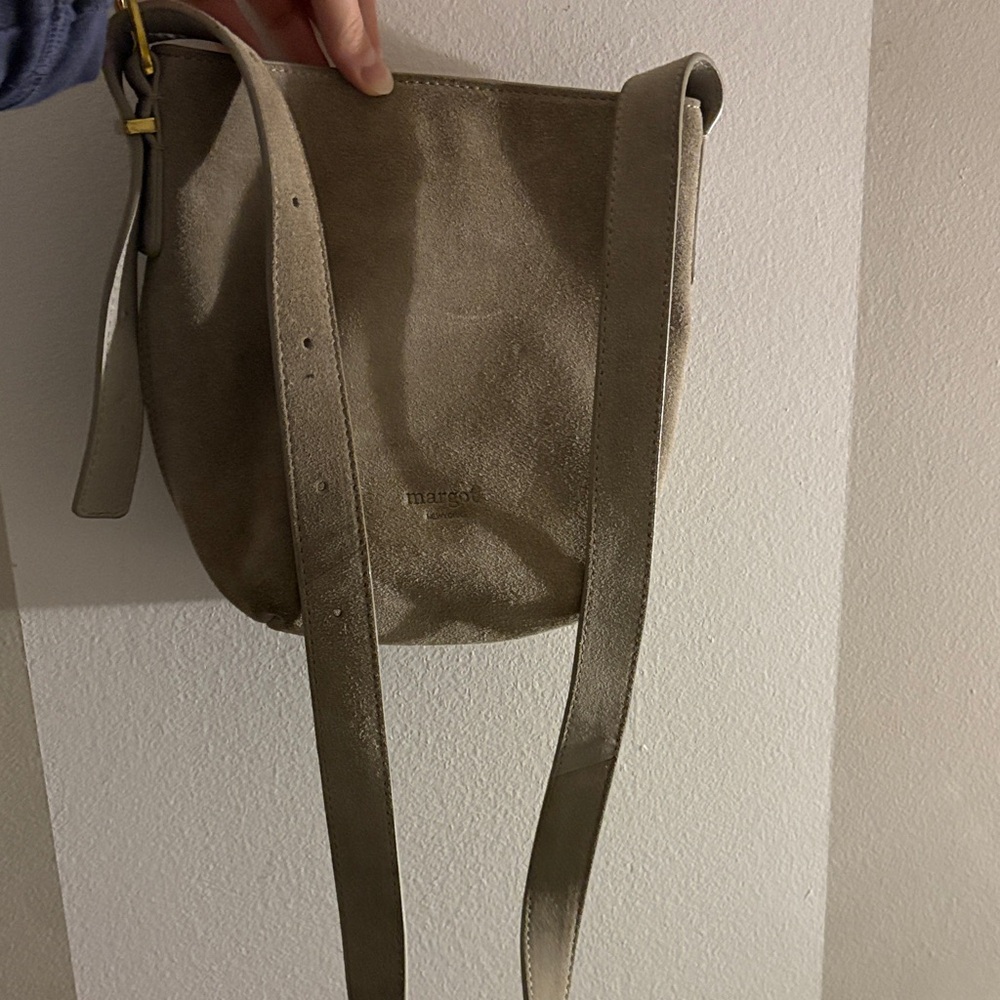 Elegant Beige Suede Crossbody Bag